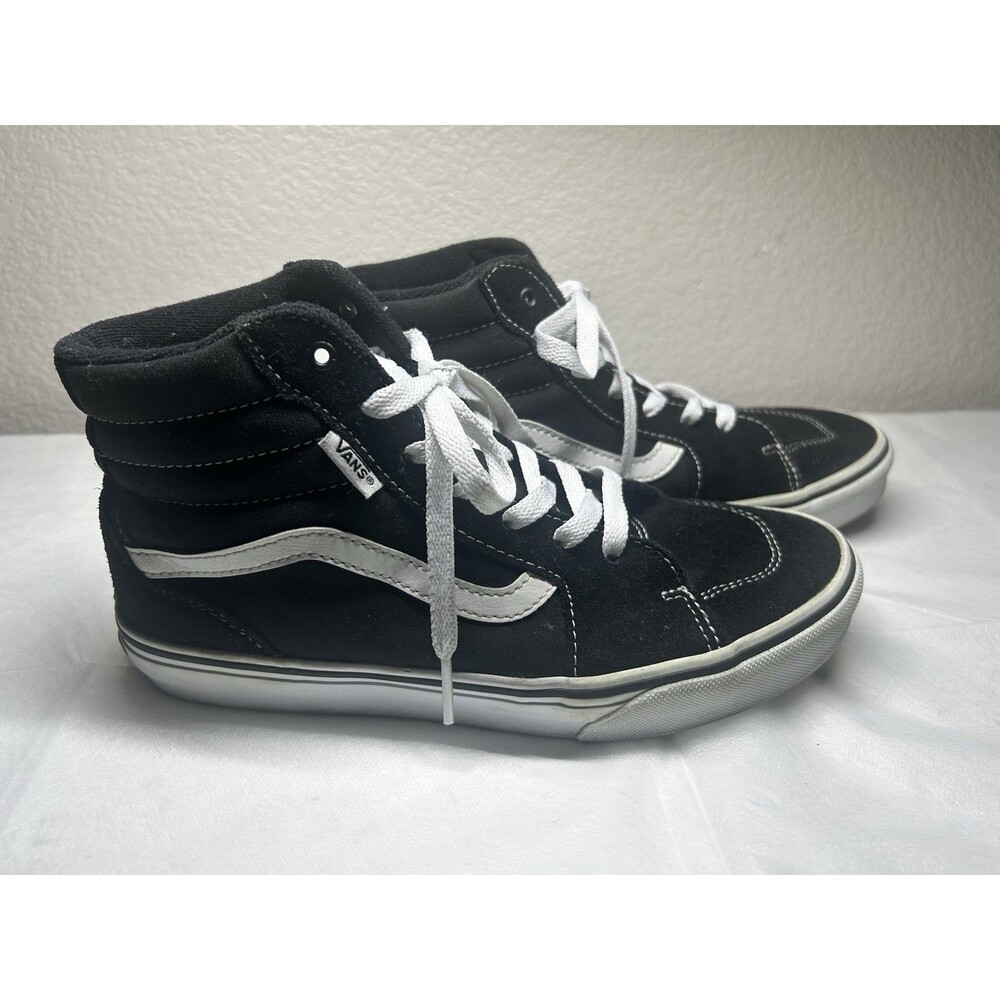 Vans Off The Wall High Top Shoes Black/White Old Skool Youth SZ 6 - Picture 2 of 8